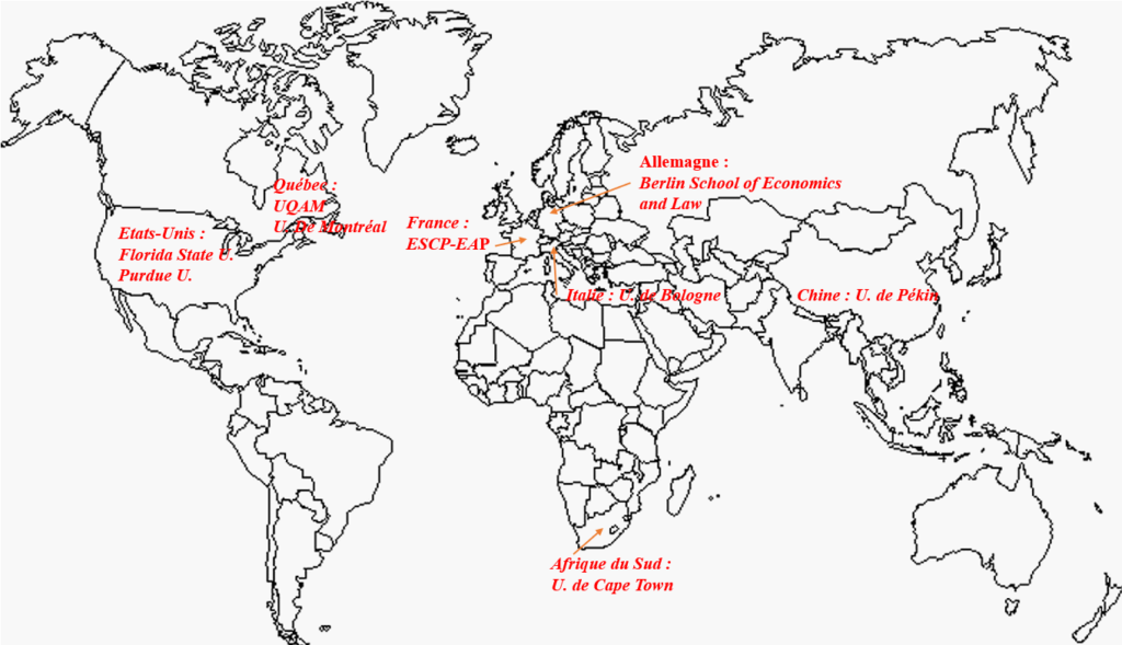 Carte de la location des membres INTWAF